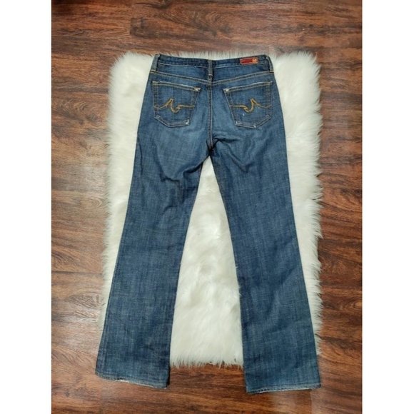AG Adriano Goldschmied Mid Rise 90s Flare Leg Jeans Dark Denim Blue Y2K Size 27 - Picture 3 of 13